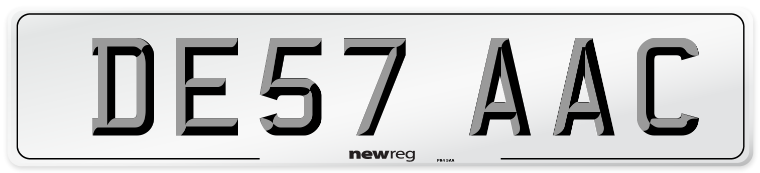 DE57 AAC Number Plate from New Reg